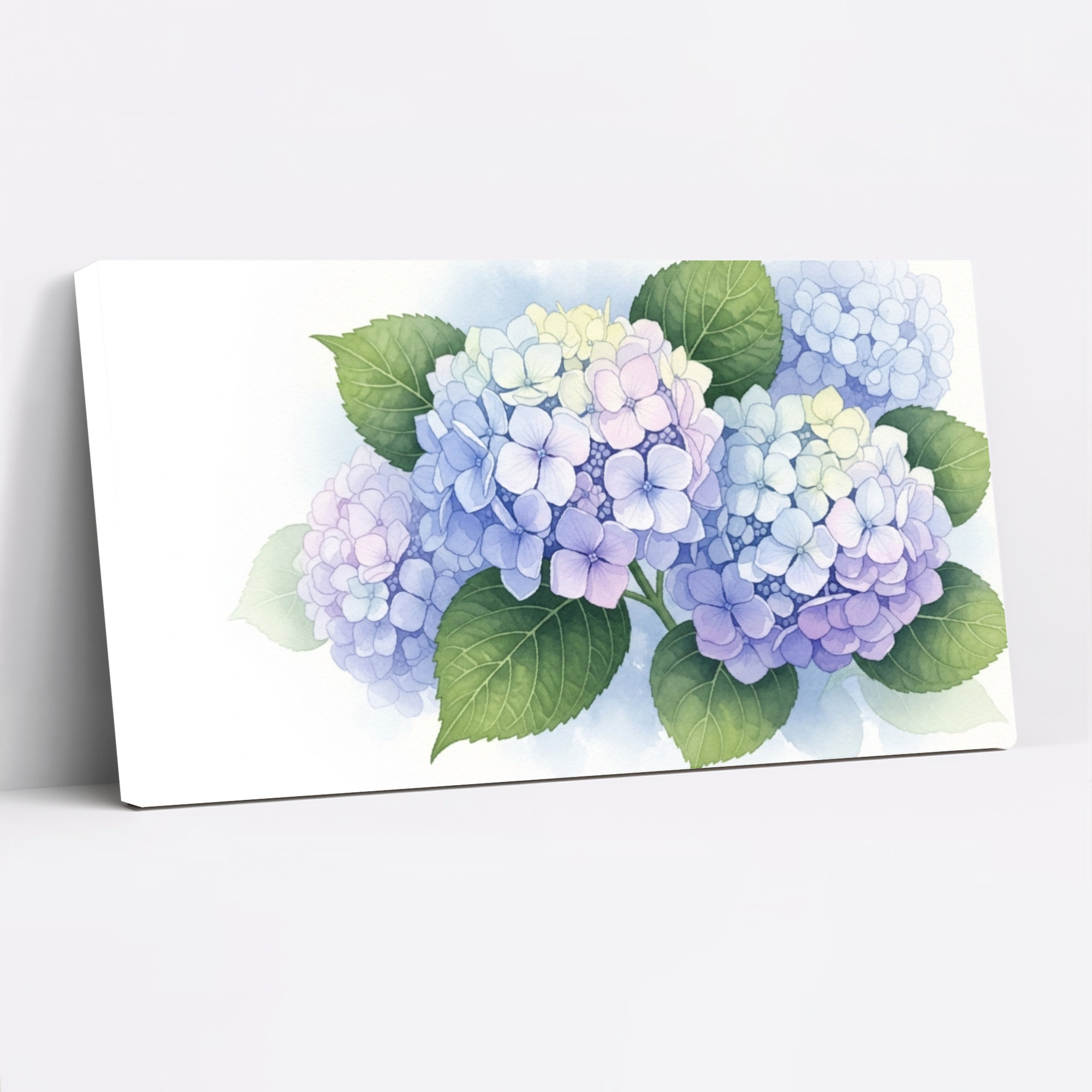 Red Barrel Studio® Hydrangea Floral Watercolor Canvas Wrapped Wall Art ...