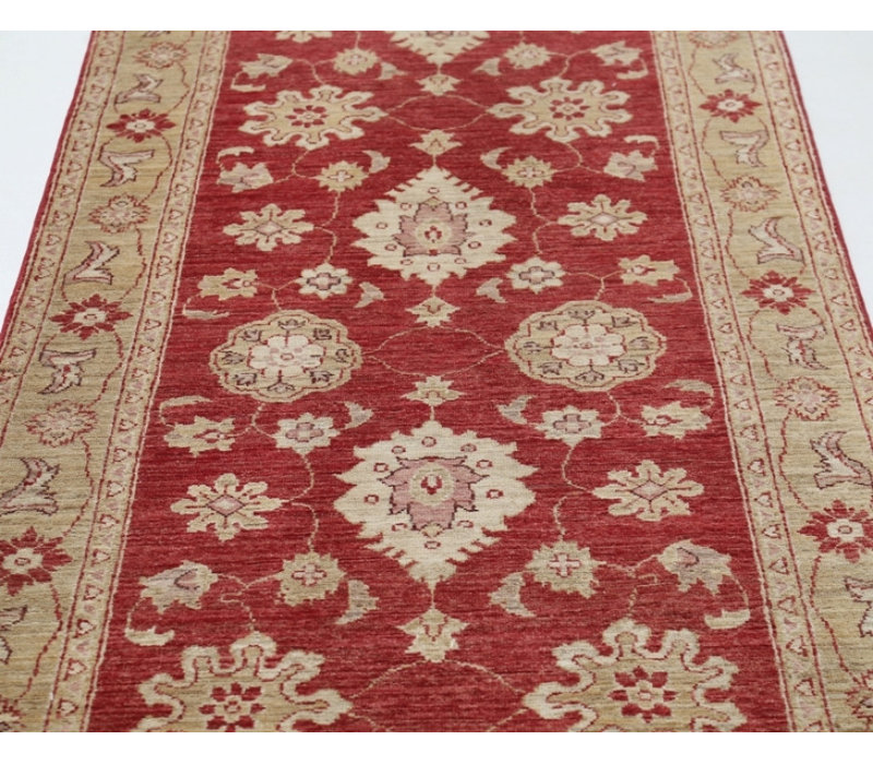 One-of-a-Kind 3'5"x10'3" Area Rug in Red/Beige/Brown/Lavender blush