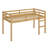 Twin Size Solid Rubber Wood Loft Bed – Ladder & Strengthened Slat Bed Platform-501250475