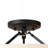 Blonde Moment 3-Light Semi-Flush Ceiling Light - Matte Black/Honey/Medium Oak