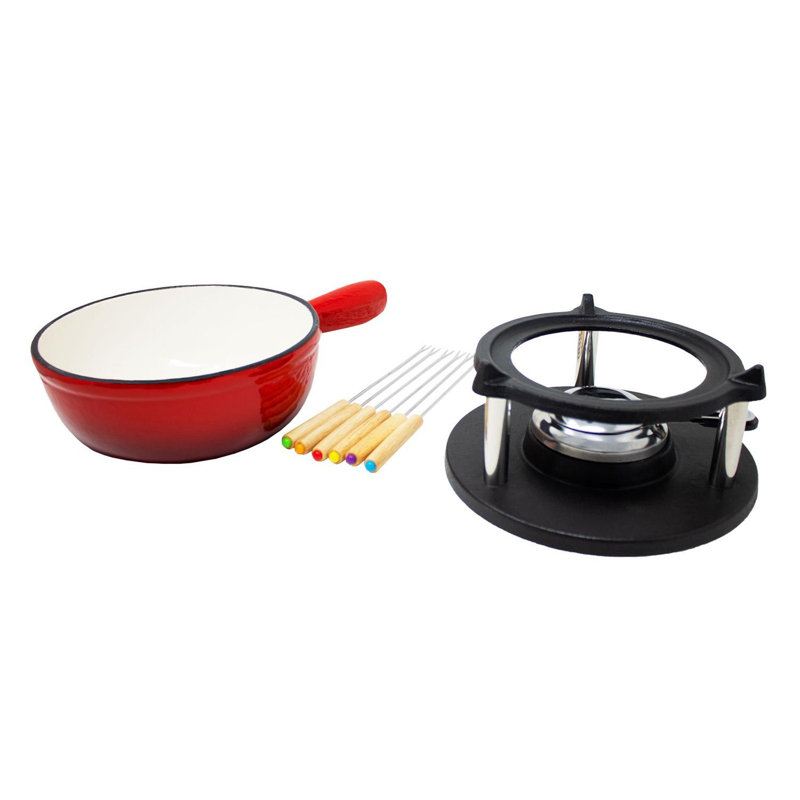 Klarstein 1.5L Cast Iron Round Dutch Oven, Red