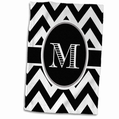 Monogrammed Chevron Elegance Hand Towel - 15x22
