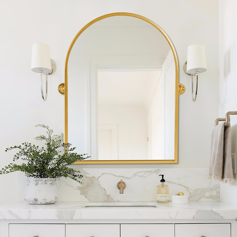 Miroir décoratif Isabella-Grace, H 31,5 po x l 24 po, Or