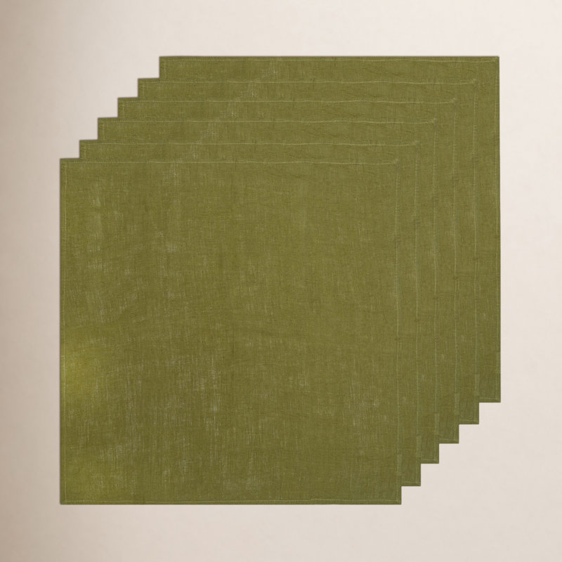Saint-Rémy D’Or Linen Square Napkins, Vert