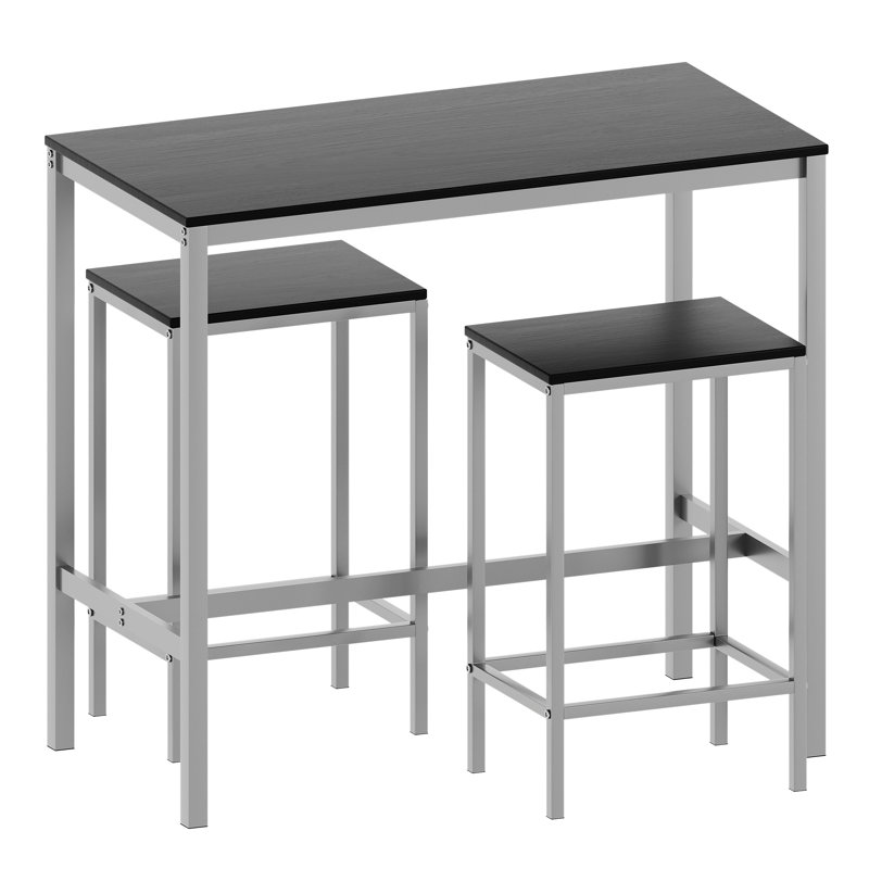 Addlyn 2 - Person Dining Set, Dark Grey, Dark Grey/Grey, Grey