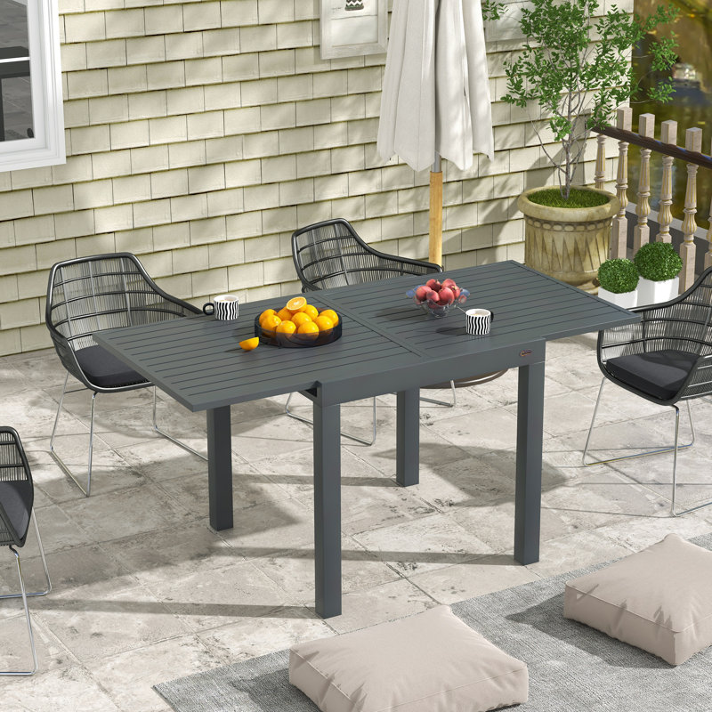 Derizzo Extendable Metal Dining Table, Gray