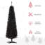 Arbre de Noël artificiel, arbre de Noël mince avec 294 pointes de branches réalistes et support en plastique-103718507