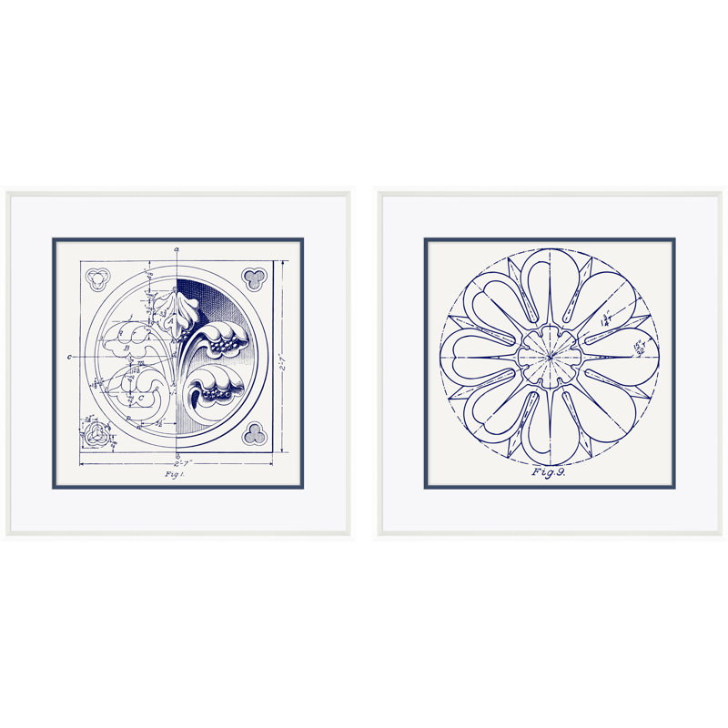 «Architectural Origins White Figure 1 & 2» par David Phoenix - reproduction de photo encadrée sur papier
