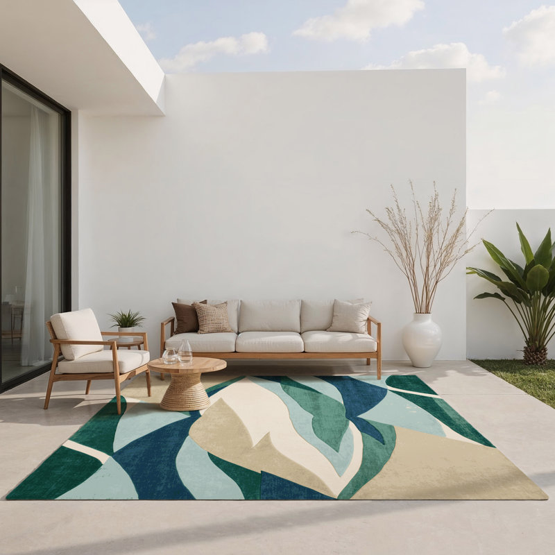 Sunlit Reflections Indoor And Outdoor Area Rug, Rectangle 1'6" x 2'6"