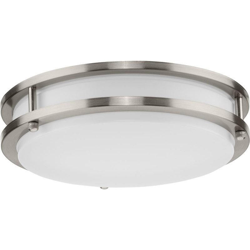 Plafonnier encastré 5 lumières, Nickel brossé, H 2,82 po x l 10,24 po x P 10,24 po