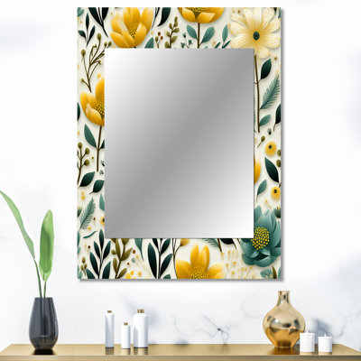 Esho Boho Botanicals Boho Greens - miroir mural botanique, miroir décoratif botanique, impression d'art en métal