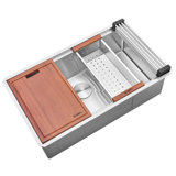 30" L x 19" W Undermount Kitchen Sink with Accessories