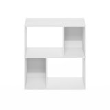Ebern Designs Cate 4-Cube Irregular Cubes Bookcase, Bookshelf, Storage Organizer, White