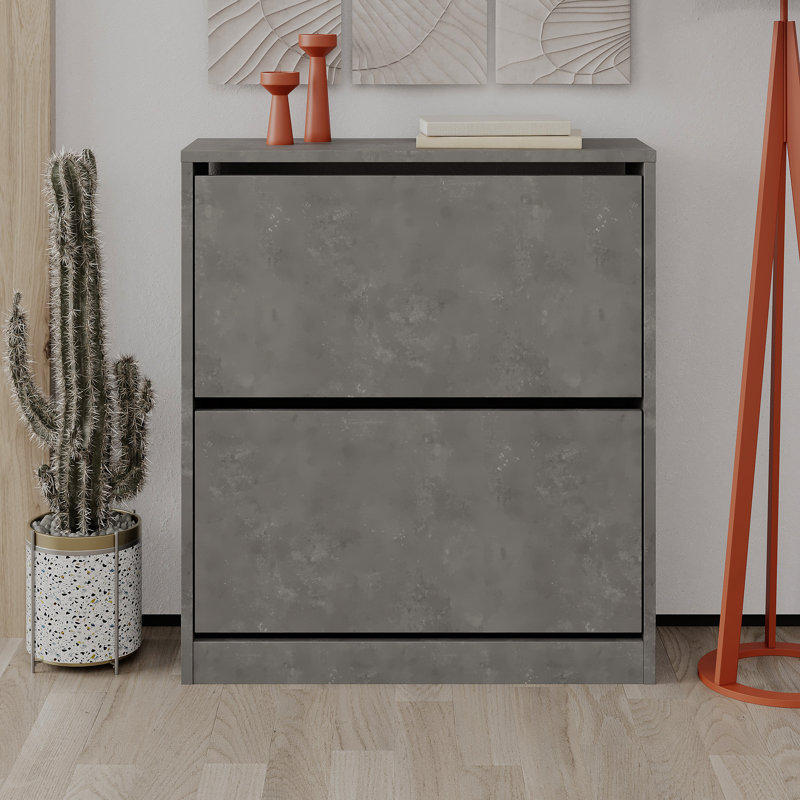 4 Pair Stackable Shoe Storage, Retro Gray