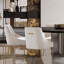 Chaise d'appoint rembourrée en velours avec pieds dorés -880248097