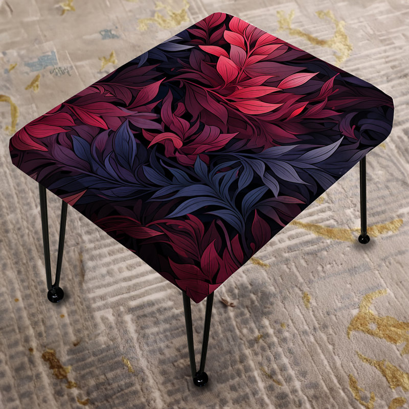 Crimson Twilight Moody Patterns - Repose-pieds rectangulaire floral