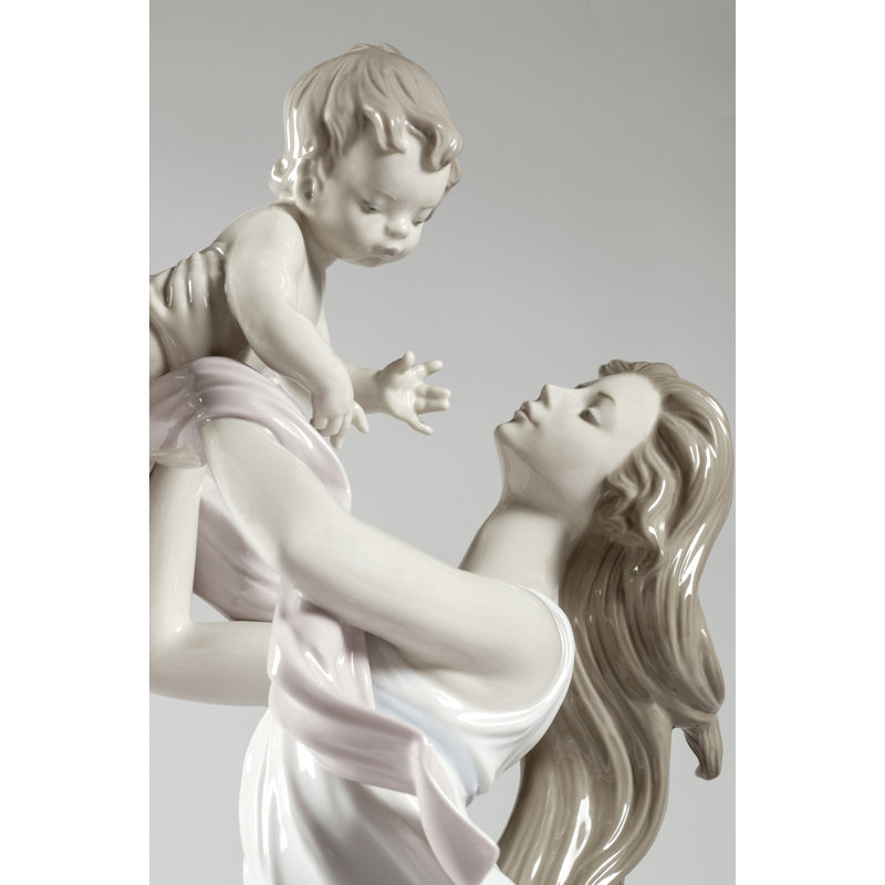 Figurine mère ma petite chérie, Blanc / Brun