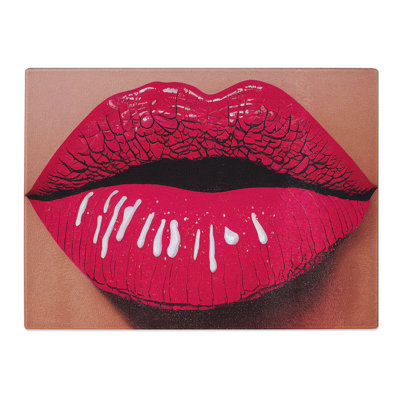 Lips Of A Woman  Glass Chopping Board