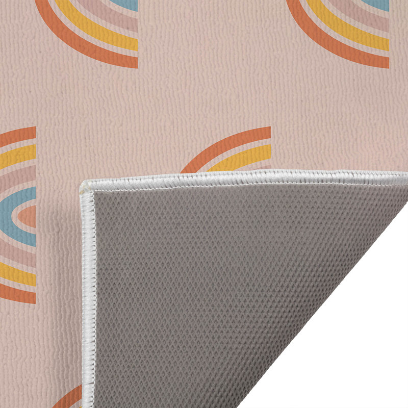 Tapis de toilette rectangulaire antidérapant et absorbant Bows, 24" W x 17" L, Peach, Orange
