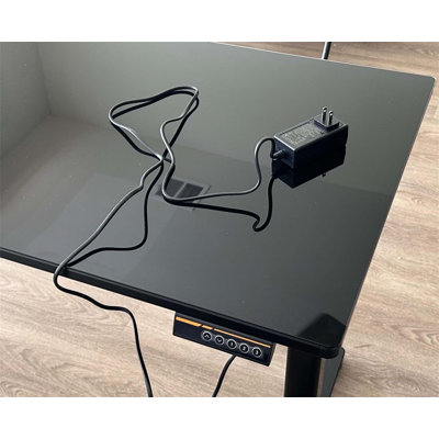 Claiks Electric Standing Desk with Tempered Glass Top, Adjustable Height, Quick Assembly, and Programmable Presets for Home Office