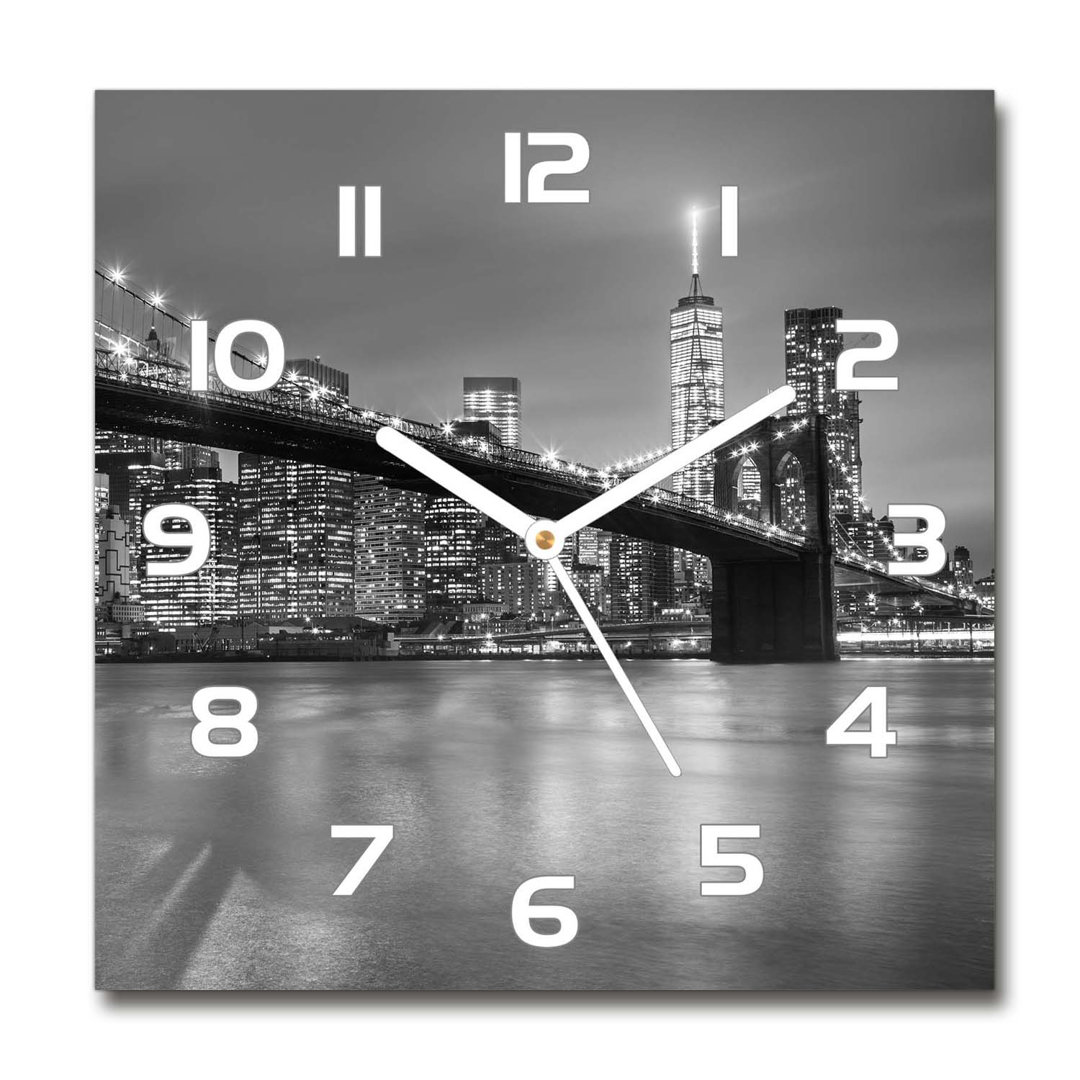 Analoge Wanduhr New York bei Nacht 60 cm Geräuschlos