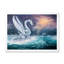 «White Dragon With Wings in Fantasy Ocean», reproduction d'art sur toile-73192559-73192561