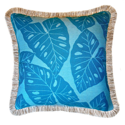 Aruba Fringed Sunbrella® Outdoor Throw Pillow