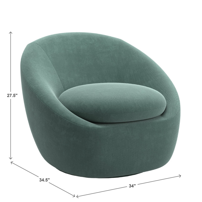 Fauteuil d'appoint pivotant en chenille Norell, Bleu