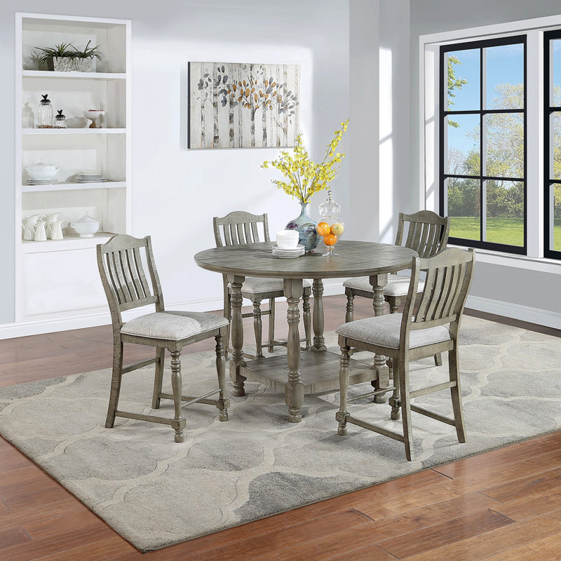 Dining Table X High Chairs Pcs Counter Height Dining Set Dining Room Furniture Plush Upholstered Fabric Seat