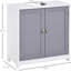 Base de meuble-lavabo avec base de meuble-lavabo Blanc et gris. Augmente le rangement. Tablette réglable à l'intérieur. Matériau. L 23,5 po x P 11,41 po. H 23,5 po. Peut contenir un organisateur de 22 lb, encoche en U.