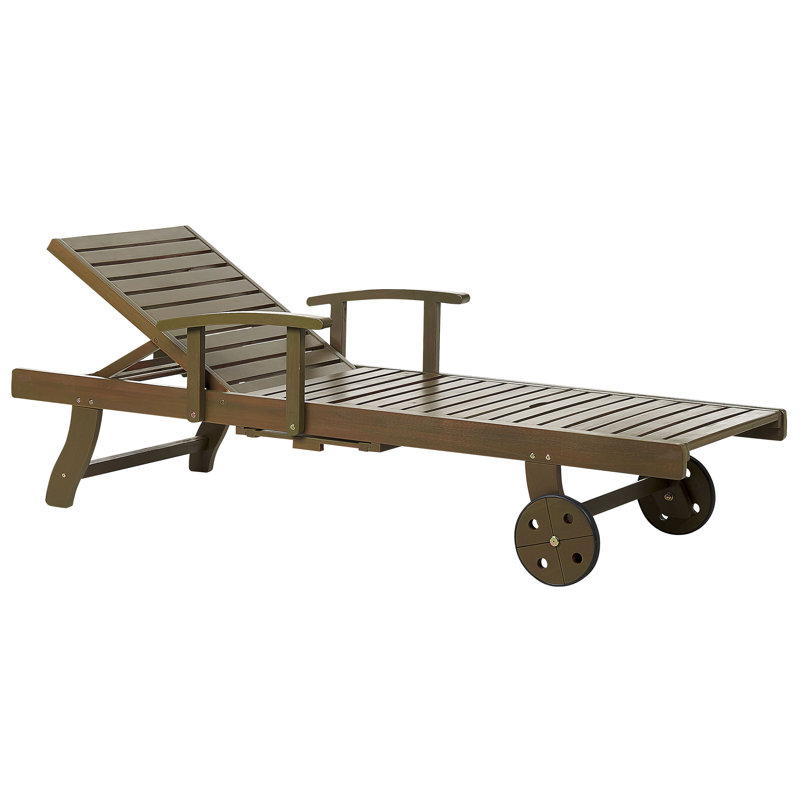 Kenneth 196cm Long Reclining Acacia Single Chaise