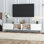 Meuble télé 86,6 po avec armoire à DEL et rangement Digno