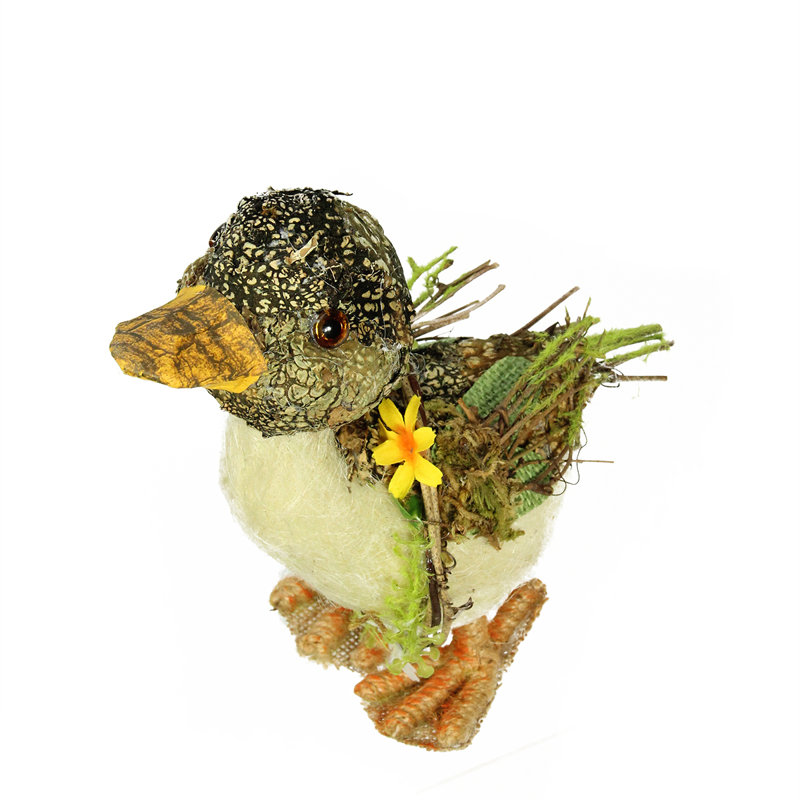Décoration de table de printemps canard brun ivoire et orange, H 8 po x l 3,5 po x P 7 po