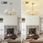 Lustre 5 lumières à intensité variable moderne avec abat-jour en tissu-280124699