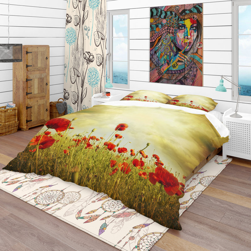 Ensemble de housse de couette rétro, Housse de couette très grand + 2 taies décoratives