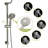 Shower Set - 10 Inch Brushed Round Top Spray Shower And Hand Shower, Round Shower Set With Dual Shower Heads