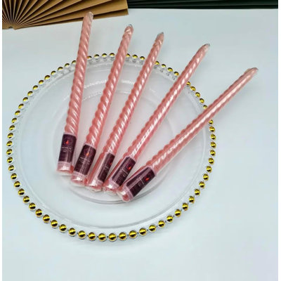 Spiral Wax Taper Candles Unscented Candlesticks Twisted Candles For Home, Wedding, Dinner Table | Pack Of 6 Candle Sticks