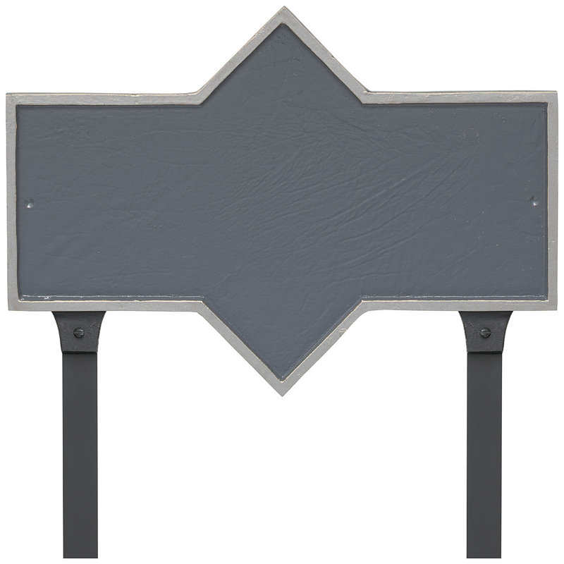 Plaque d'adresse rectangulaire à deux lignes Piedmont, Gris / Argent, Oui
