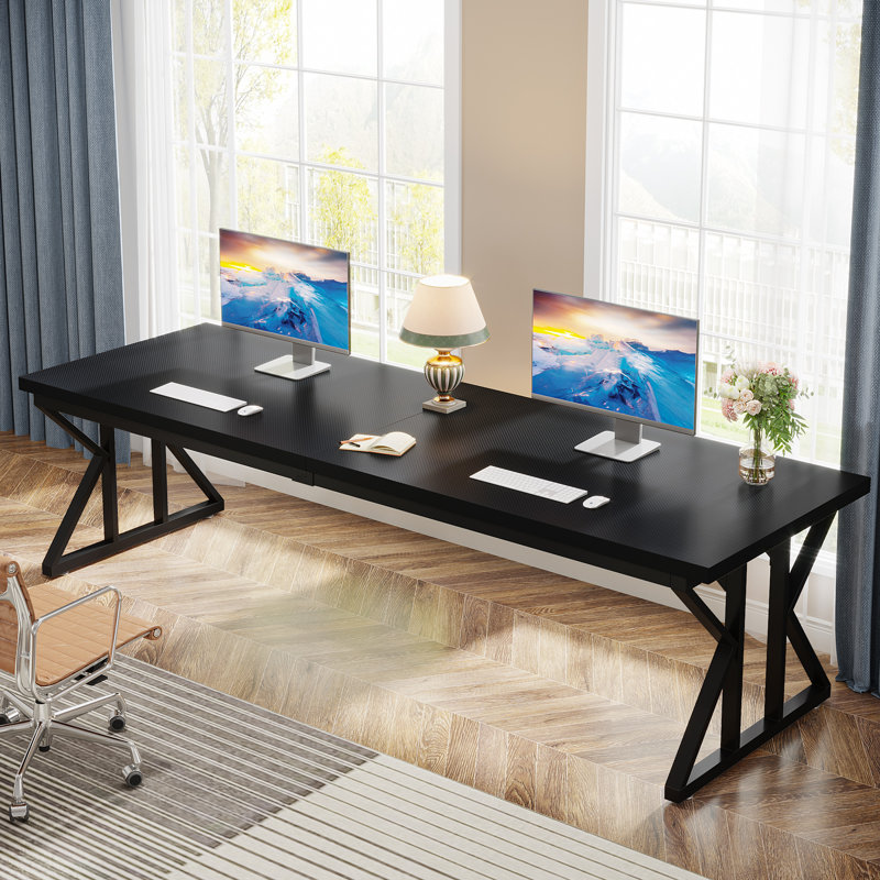 Clennon Metal Base Computer Desk, Black