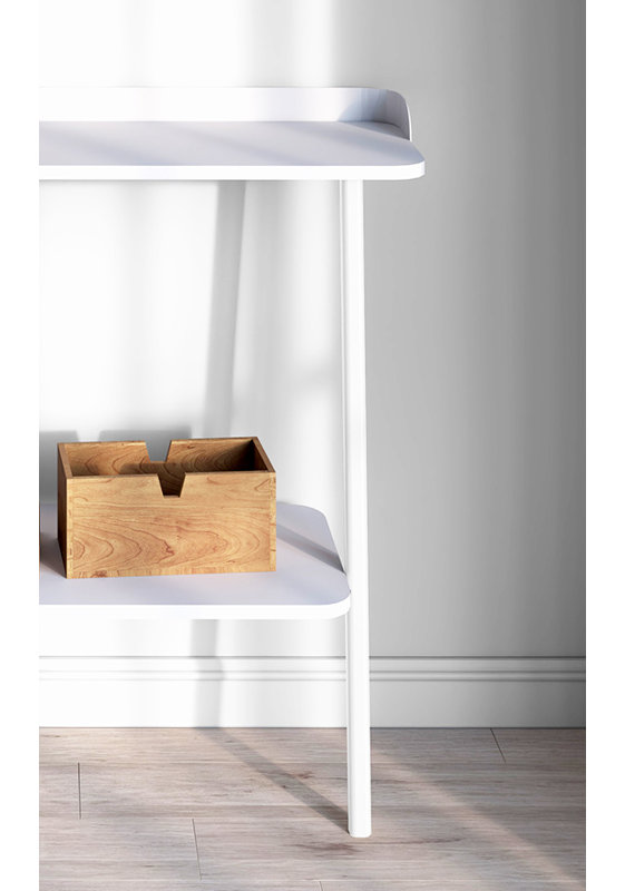 Ahmednur 111cm Console Table, White, White