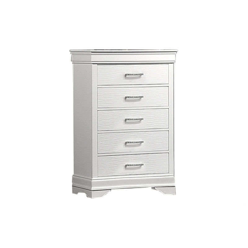 Commode 1 pièce pour meubles de chambre à coucher avec poignées spacieuses 5 tiroirs