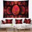 Tapisserie abstraite à motif fractal exotique rouge-28497293