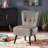 Dechane 22.5" Modern & Contemporary Accent Chair with Velvet Fabric Upholstery, Button-Tufted Back, Foam Over Pocket Coils-402776198