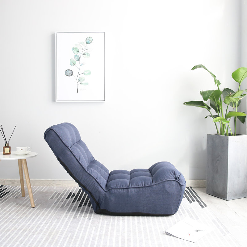 Trule Reclining Ergonomic Floor Game Chair, Dark Blue