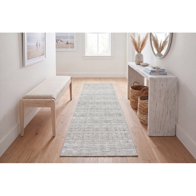 Gadberry 17550-990 GRIS / GRIS FONCÉ, Tapis de couloir 2 pi 2 po x 7 pi