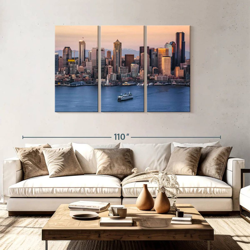 Vue de Seattle, H 48 po x l 74 po