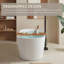 Baignoire autoportante en pierre 71 po, élégante baignoire ovale autoportante, baignoire en surface solide, blanc mat, certifié Cupc, trop-plein encastré et bonde escamotable-121542258