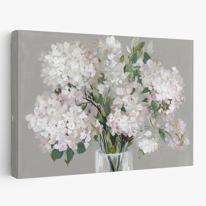 Plantes, fleurs, hortensia, art mural, H 16 po x l 24 po