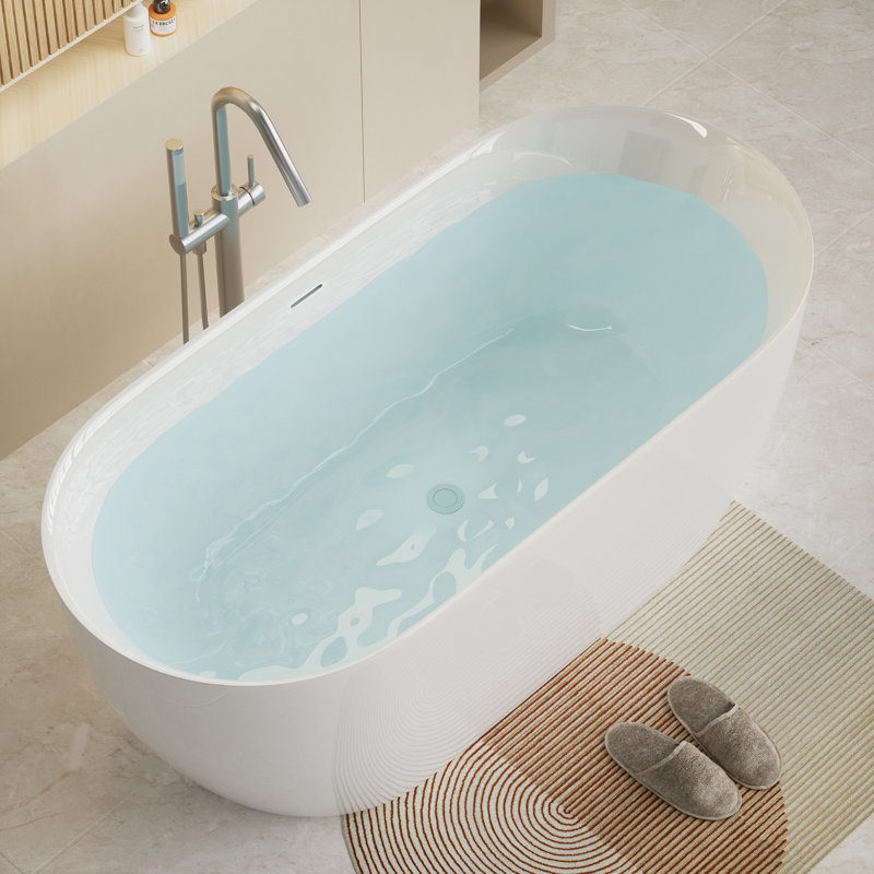 Baignoire de trempage autoportante en acrylique 63 po x 30 po