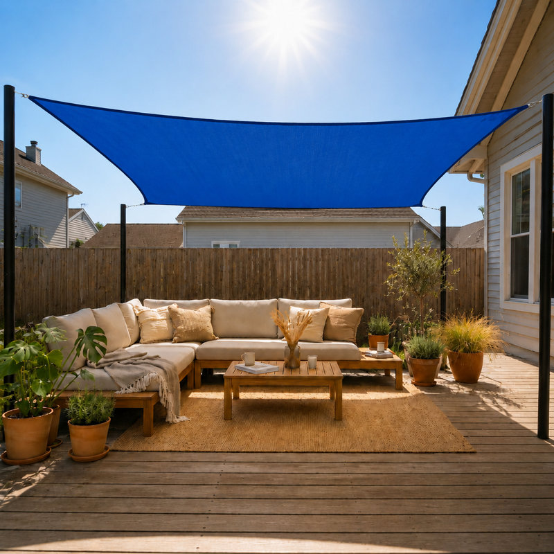Voile d'ombrage rectangulaire Royal Shade, Bleu, 18 pi x 14 pi